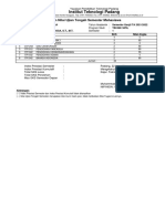 Institut Teknologi Padang: Laporan Nilai Ujian Tengah Semester Mahasiswa