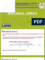 Binomial Array: Department of Electronics and Communication Engineering