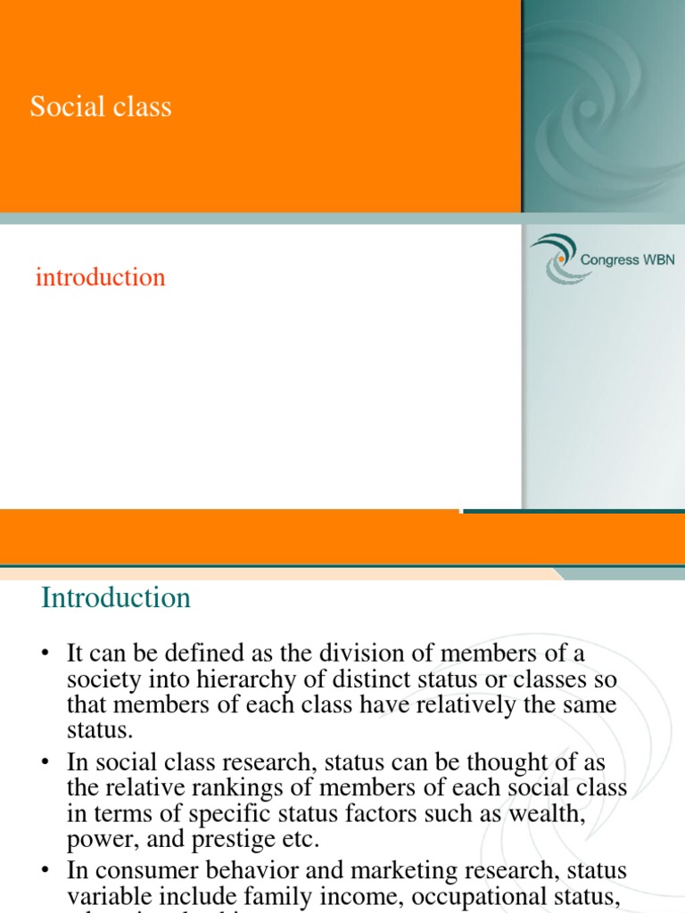 Social Class PDF Social Status Consumer Behaviour