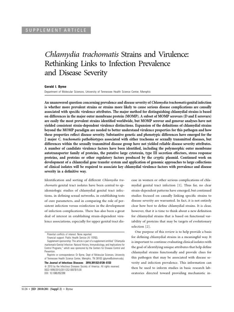 Chlamydia Strain Virulence Insights | PDF | Biotechnology | Microbiology
