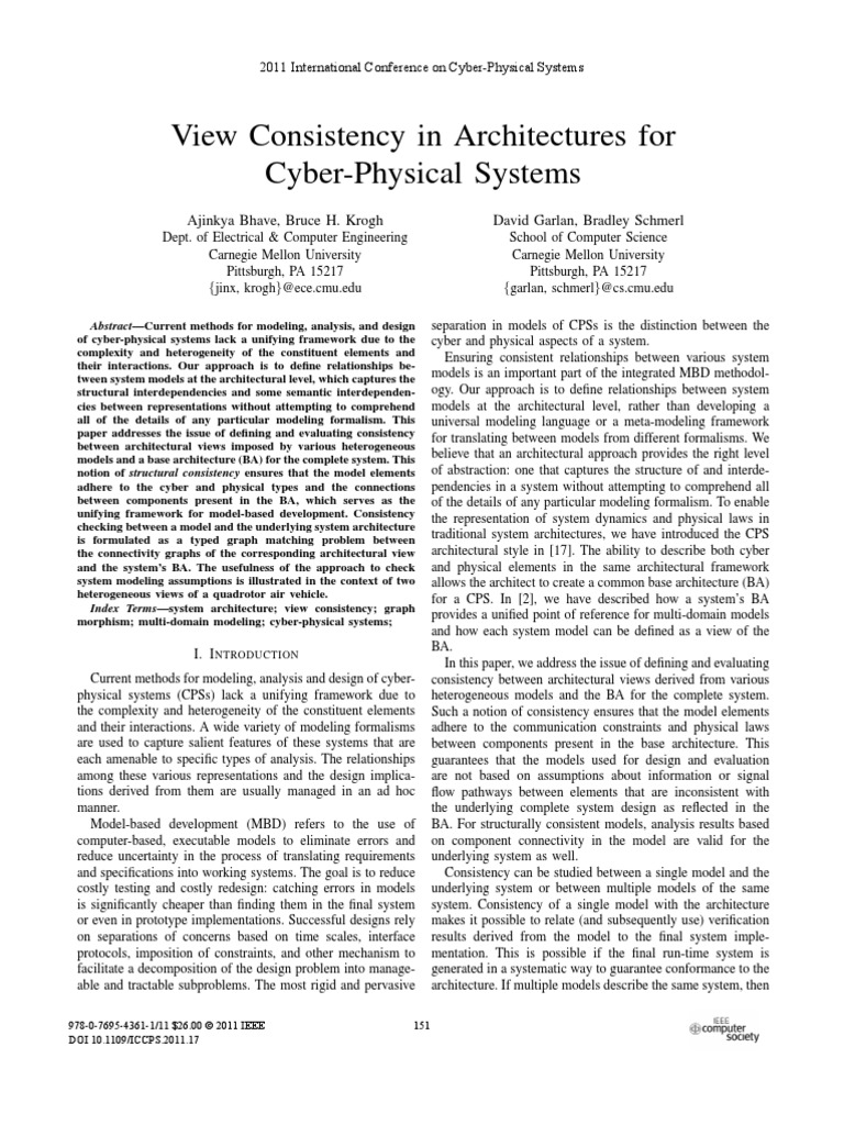 View Consistency in CPS Architectures | PDF | Software Architecture ...