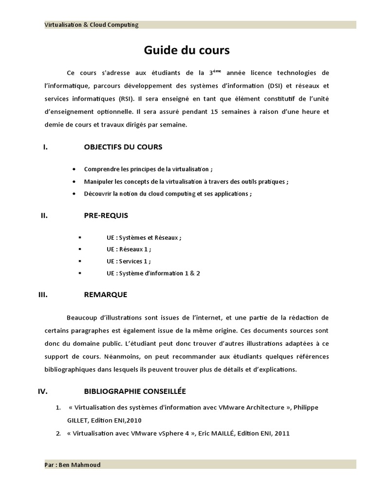 Support - Du - Cours Cloud Computing | PDF | Cloud computing ...