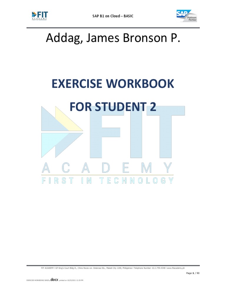 SAP B1 Cloud Basics Workbook | PDF | Cloud Computing | Computing