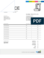 Invoice: Global Tech PVT LTD