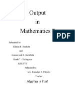 Output in Mathematics 7: Algebra Is Fun!