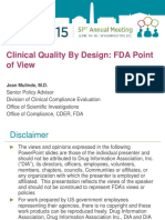 Clinical Quality by Design: FDA Point of View