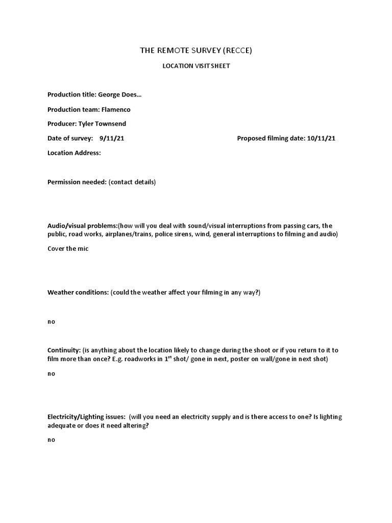 Recce Location Template Bristol Wheel | PDF