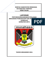 Cover Laporan Pertanggungjawaban Realisasi Apbdes Semester Satu Desa Tolok Tahun 2021