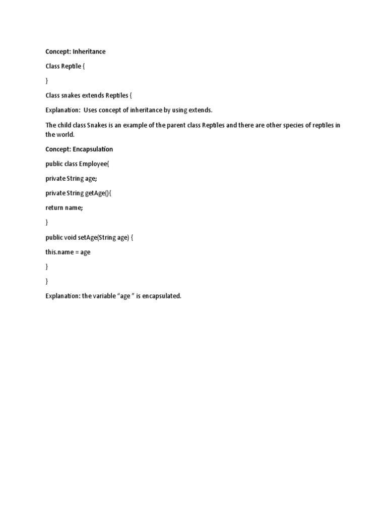 Inheritance and Encapsulation in Java | PDF