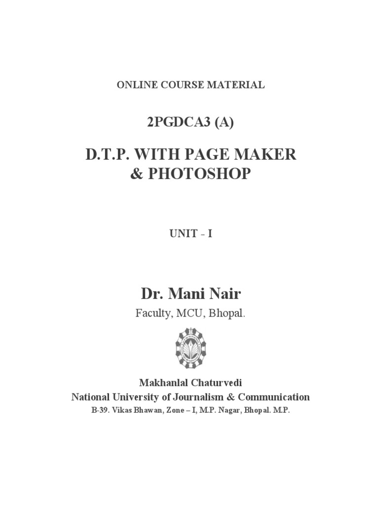 DTP with PageMaker & Photoshop Notes | PDF | Page Layout | Printing