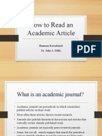 How To Read An Academic Article