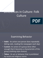 Differences in Culture - Folk Culture