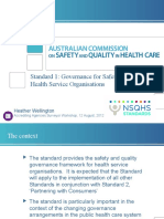 Standard 1: Governance For Safety and Quality in Health Service Organisations