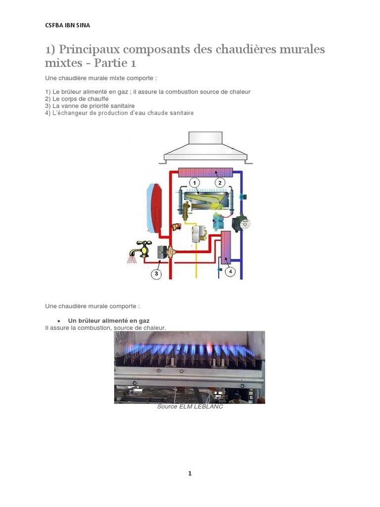 Composants Des Chaudi res Murales Gaz PDF Chaudi re Thermom tre