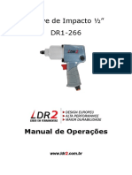 Manual Chave de Impacto Pneumatica Twin Hammer 1 2 68kgfm dr1 266 ldr2
