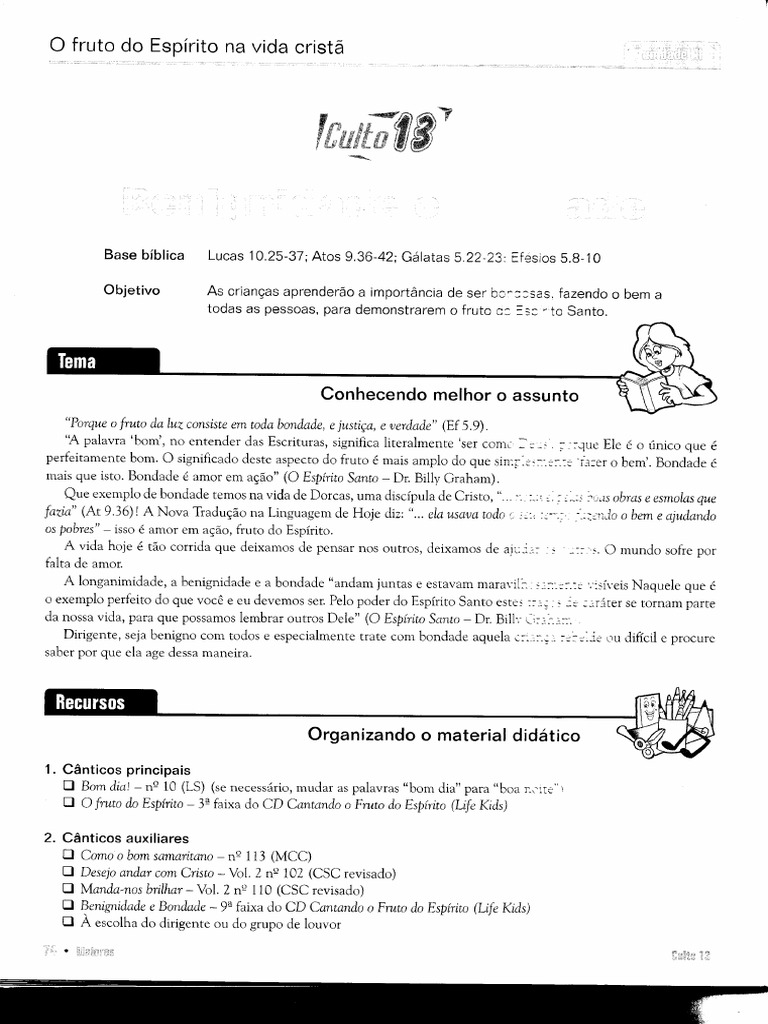 Benignidade e Bondade - Professor | PDF | Jesus | Oração