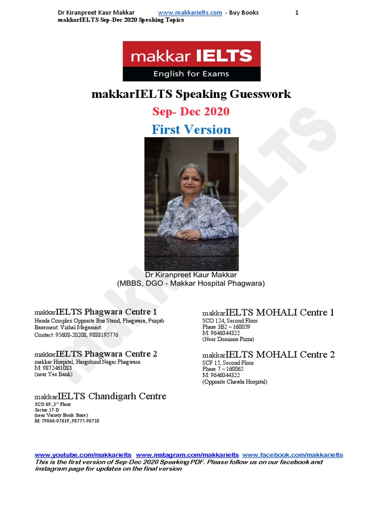 Makkar speaking sept december 2020 ieltsxpress pdf
