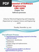 Fundamental of Software Engineering CSE 3205: Chapter Two Software Processes