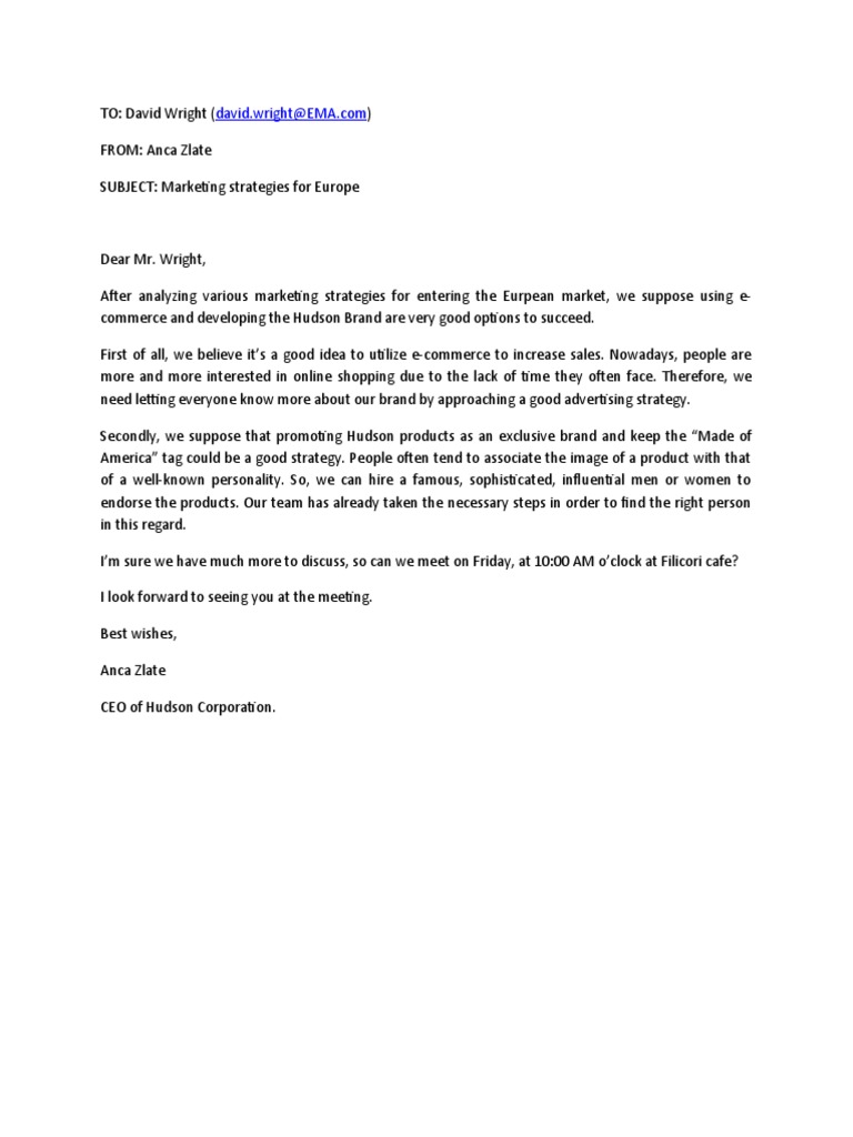 Writing Task E-Mail | PDF