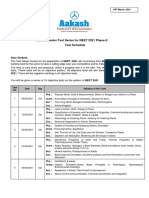 Score Booster Test Series For NEET 2021 Phase-II Test Schedule