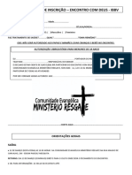 Inscrição Encontro Deus IBBV