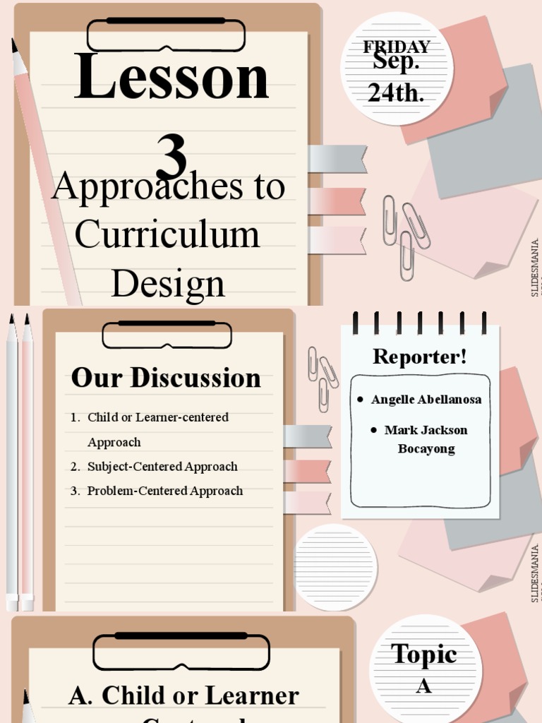 Three Approaches to Curriculum Design | PDF | Curriculum | Design