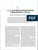 Personal Investment Literacy Among College Students: A Survey