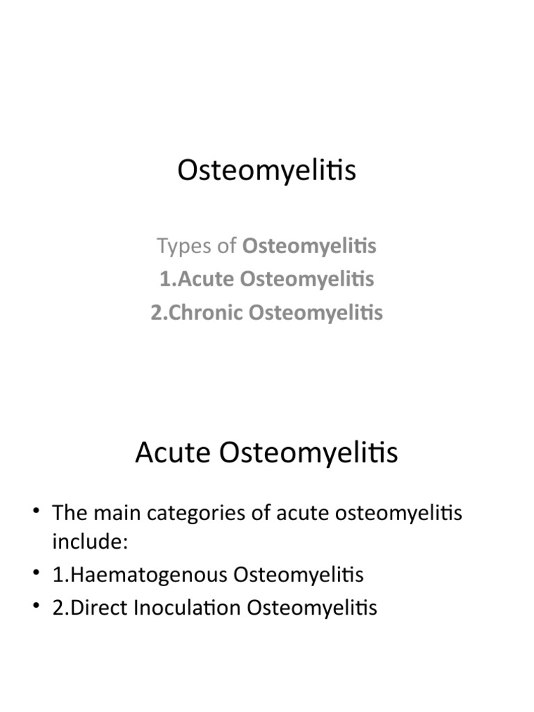 On Types of Osteomyelitis PDF