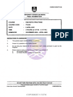 Unlversltl Teknologi Mara Final Examination:: Discrete Structure