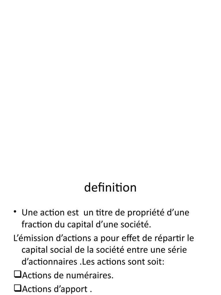 Définition et types d'actions | PDF | Action (Finance) | Actionnaire