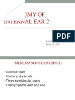 Anatomy of Internal Ear 2: Rajana N J ROLL NO.200