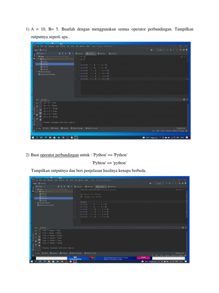 Operator Perbandingan dan Penugasan Python | PDF