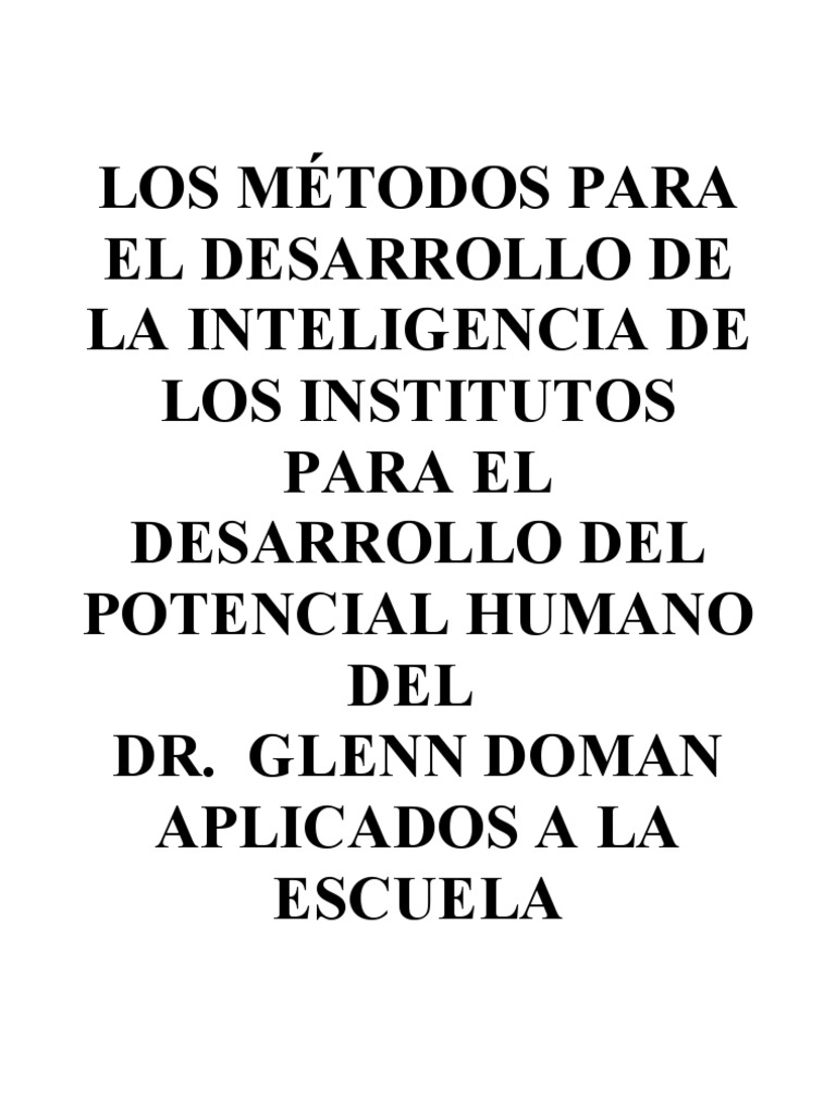 Metodo Glenn Doman | PDF | Inteligencia | Aprendizaje
