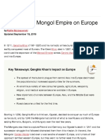 Effects of The Mongol Empire On Europe: Key Takeaways: Genghis Khan's Impact On Europe