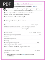 Vocabulaire FAMILLE DE MOTS SIXIEME