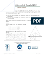 Canadian Mathematical Olympiad 2019: Official Solutions