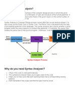 Syntax Analysis Syntax Analysis Syntax Analysis Is A Second Phase of The Compiler Design Process in Which The Given