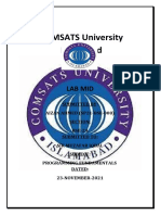 COMSATS University Islamabad: Lab Mid