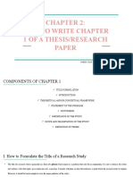 How To Write Chapter 1 of A Thesis/Research Paper: Doris Cate "Diamond" D. Gomuad