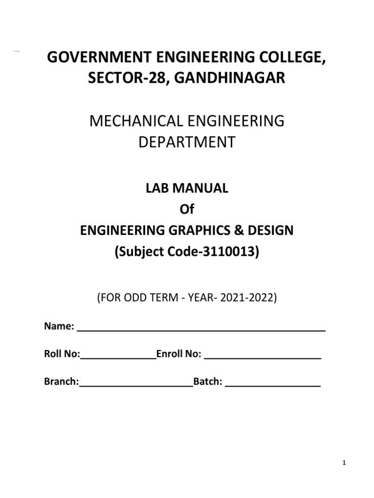 Engineering Graphics Lab Manual 2021-22 | PDF | Circle | Engineering