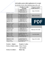 orarul de recuperare clasa a II-a B