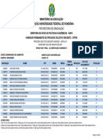 Resultado Processo Seletivo Engenharia Alimentos UNIR 2021