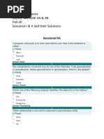 Database Systems BS (CS) - 4A, BSSE-3A & 3B Fall-20 Sessional I & II and Their Solutions