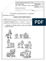 Família na escola: atividade de ensino religioso