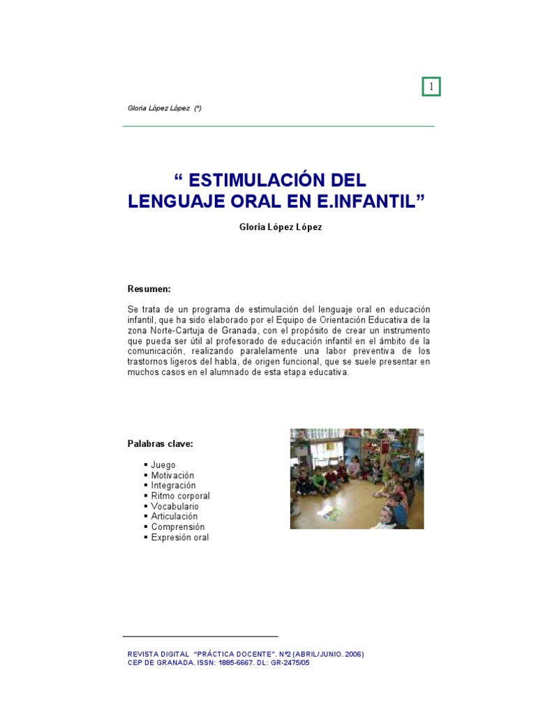 Actividades para Estimular el Lenguaje Oral | PDF | Sonido | Educación ...