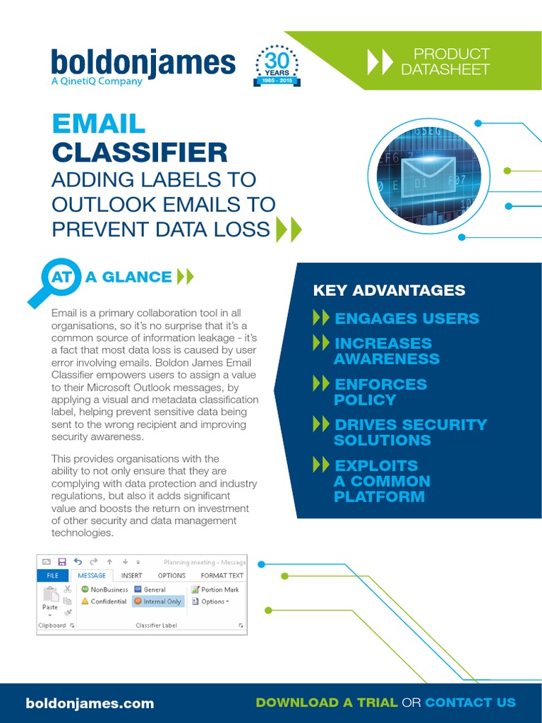 Boldon James Email Classifier Overview | PDF | Microsoft Outlook | Metadata