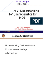 Lecture 2: Understanding I-V Characteristics For MOS: (MEL G621)