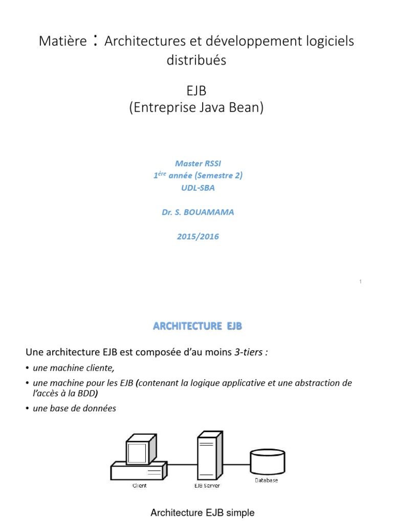Introduction aux Architectures EJB | PDF | Informatique | Génie logiciel