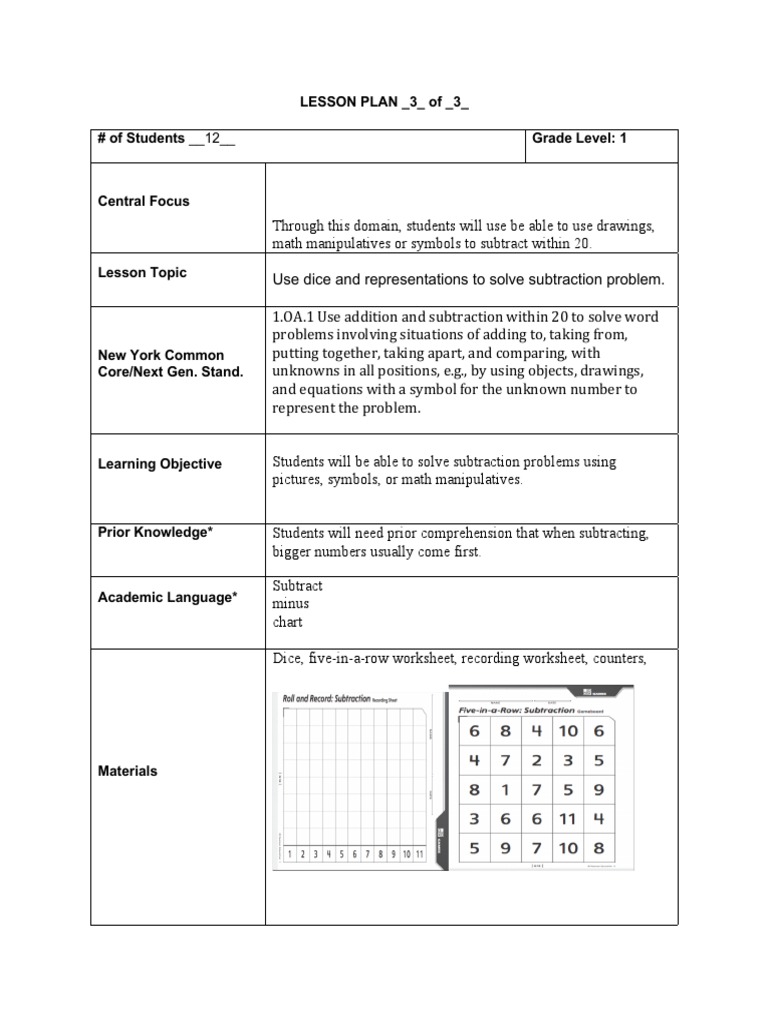 Lesson Plan 3 Math | PDF | Lesson Plan | Learning