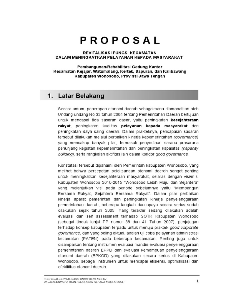 Proposal Rehabilitasi Kantor Kecamatan